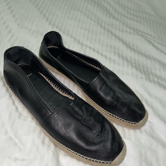 Saint Laurent Monogram Espadrilles Size 11 (EU 45 - Black Leather) - Picture 2 of 5